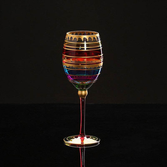 Stained glass tall wine glass - Mubimart
