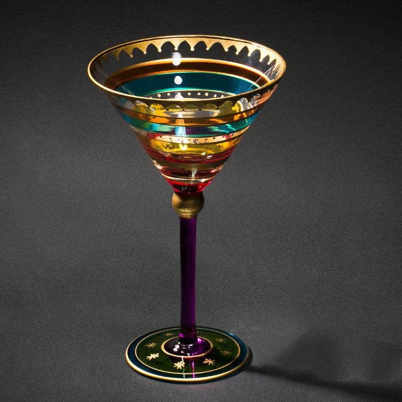 Stained glass tall wine glass - Mubimart