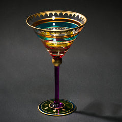 Stained glass tall wine glass - Mubimart -  