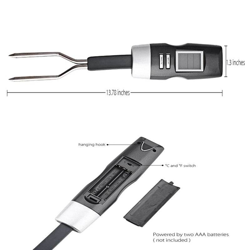 Stainless Steel BBQ Fork Thermometer Food Thermometer - Mubimart