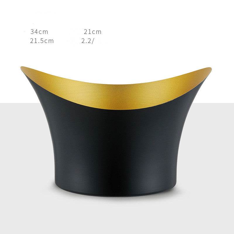Stainless Steel Champagne Bowl, Ice Bowl, Ice Bucket, Golden Salad Bowl, Champagne Bucket - Mubimart