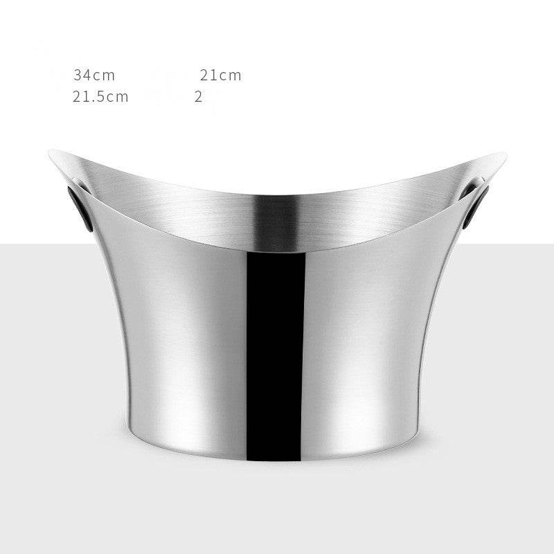 Stainless Steel Champagne Bowl, Ice Bowl, Ice Bucket, Golden Salad Bowl, Champagne Bucket - Mubimart