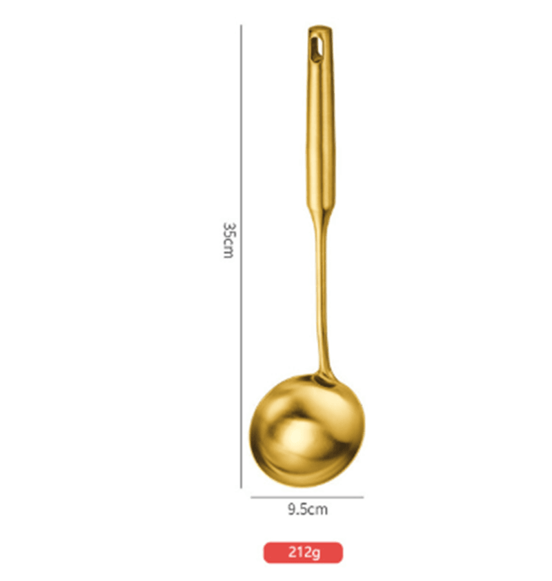 Stainless Steel Cooking Spoon Kitchenware Gift Set Custom Gilded - Mubimart