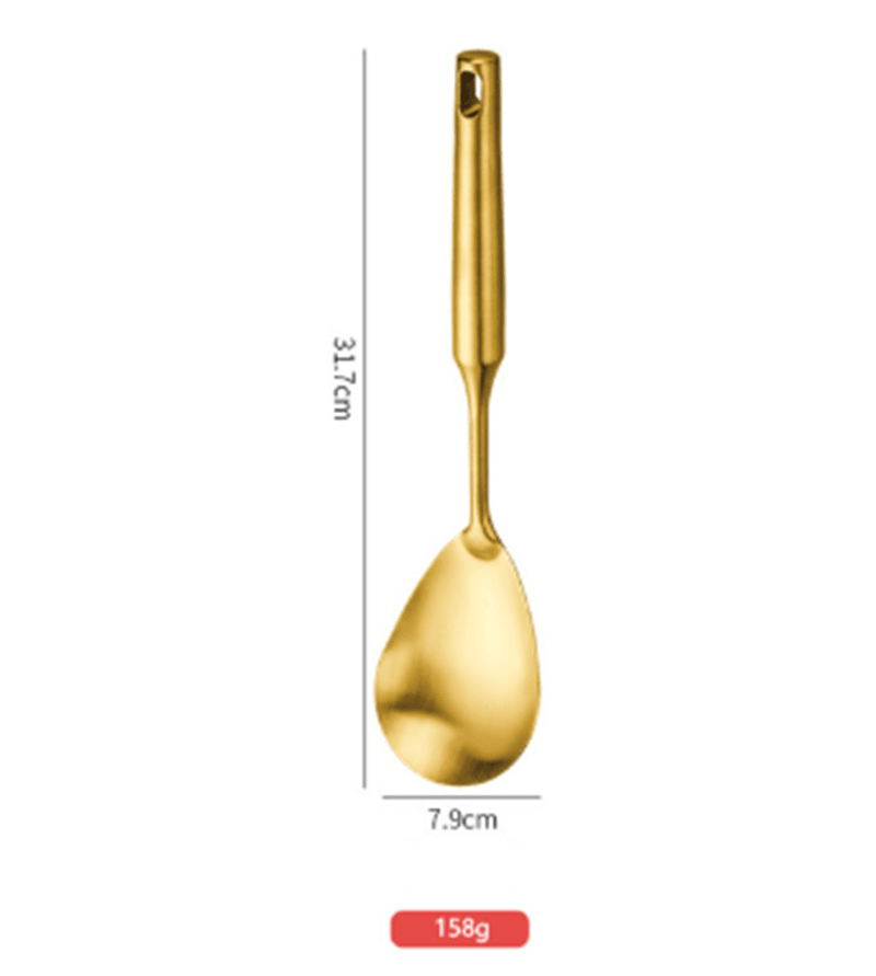 Stainless Steel Cooking Spoon Kitchenware Gift Set Custom Gilded - Mubimart