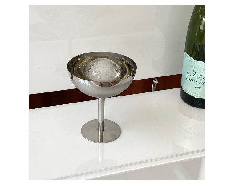Stainless Steel Dessert Bowl Ice Cream Cup High Leg - Mubimart