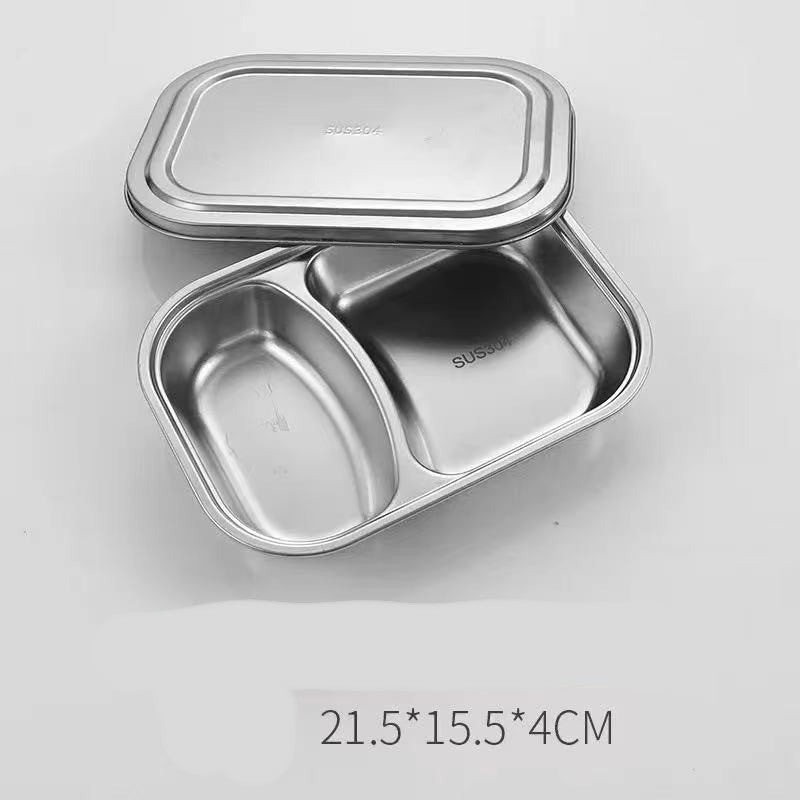 Stainless Steel Dinner Plate Lunch Box Set Mubimart