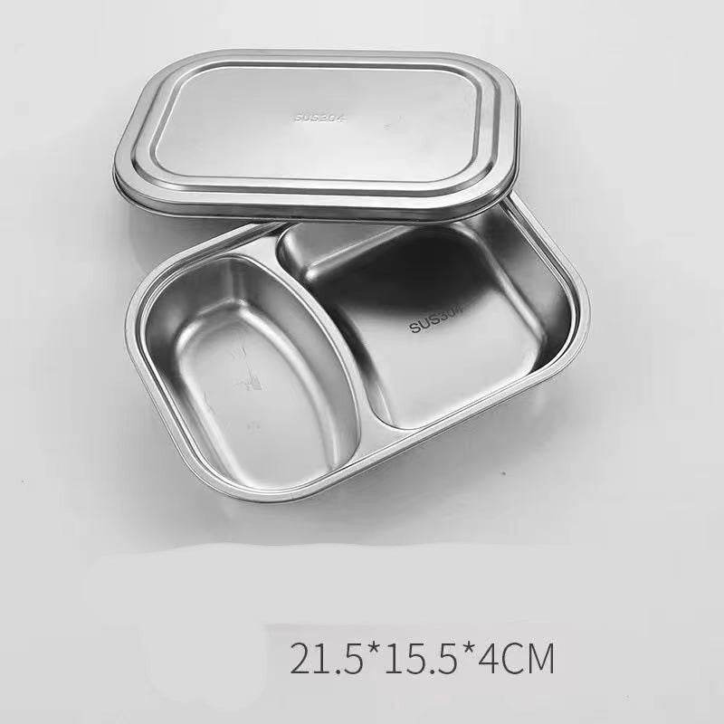 Stainless Steel Dinner Plate Lunch Box Set - Mubimart