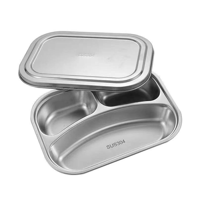 Stainless Steel Dinner Plate Lunch Box Set - Mubimart