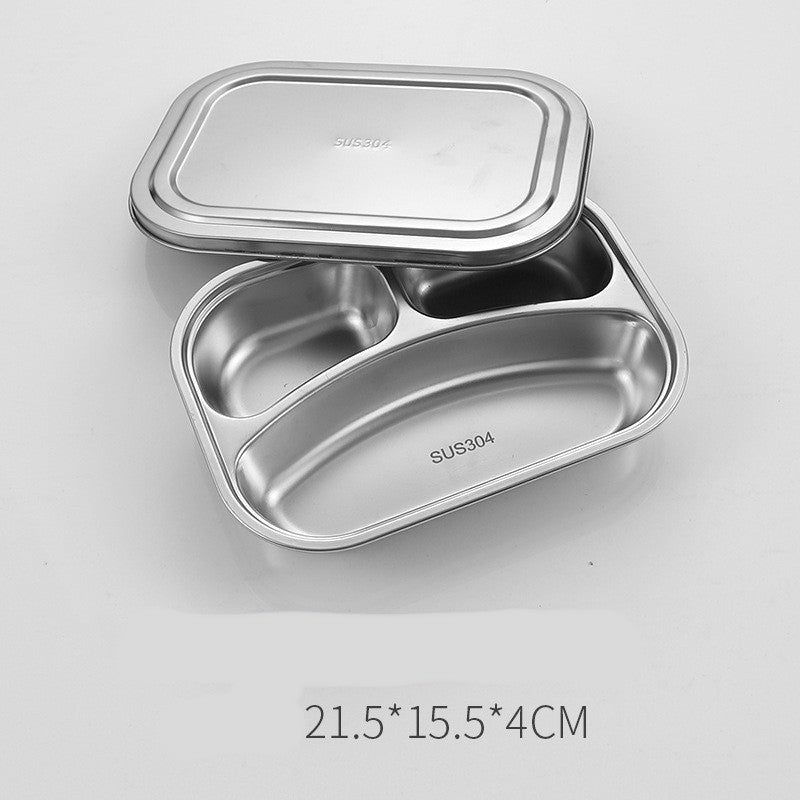 Stainless Steel Dinner Plate Lunch Box Set Mubimart