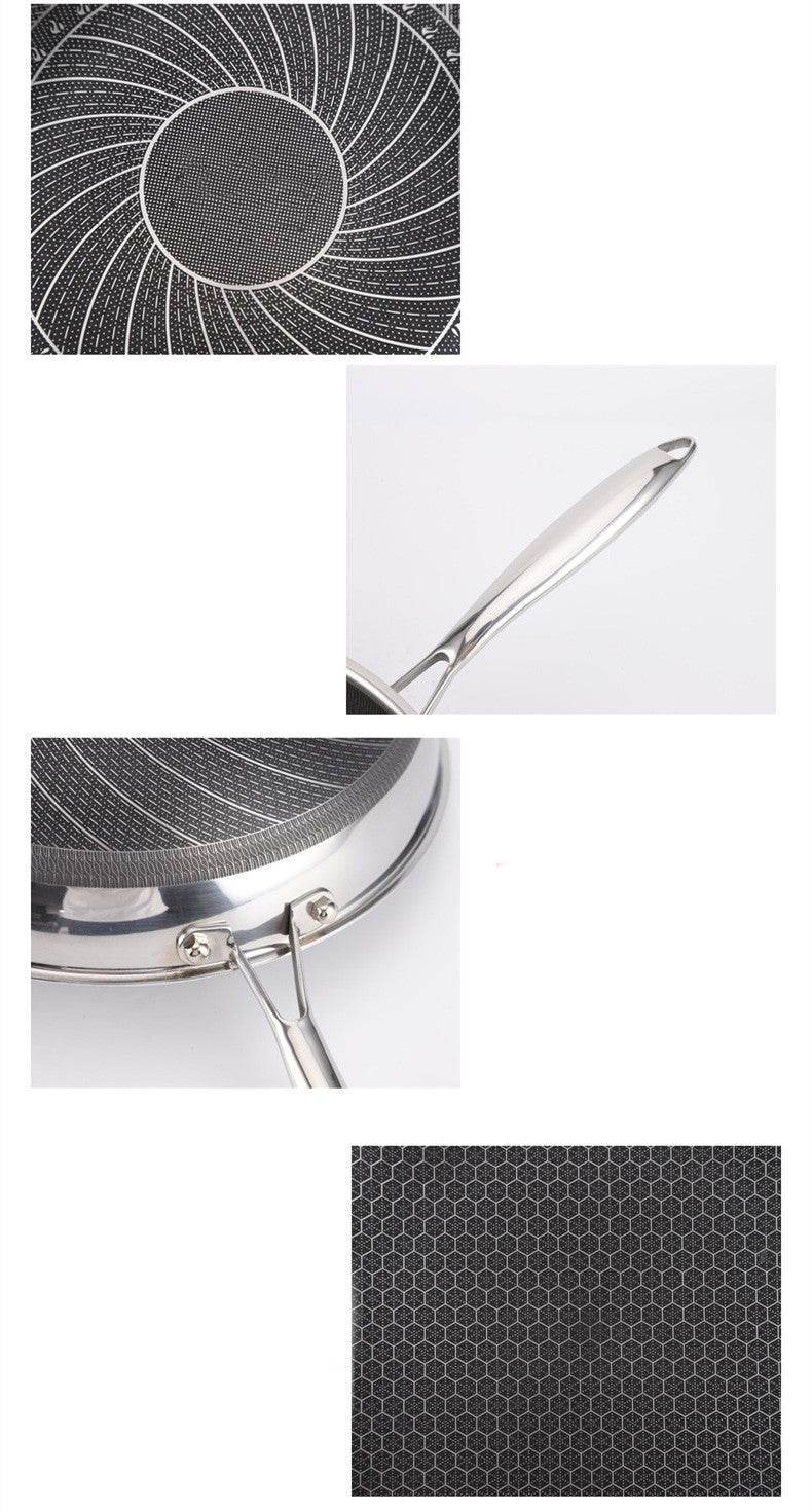 Stainless Steel Double-sided Honeycomb Frying Pan For Home Use - Mubimart