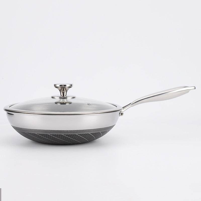 Stainless Steel Double-sided Honeycomb Frying Pan For Home Use - Mubimart