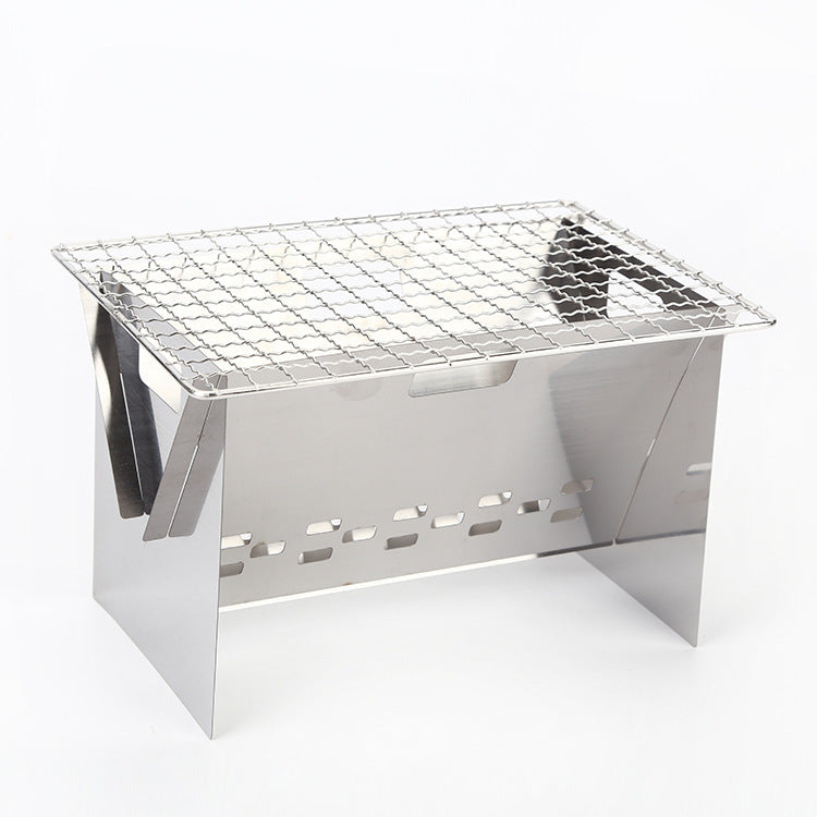 Stainless Steel Flat Card Barbecue Grill Camping Mini - Mubimart - Outdoor grills 