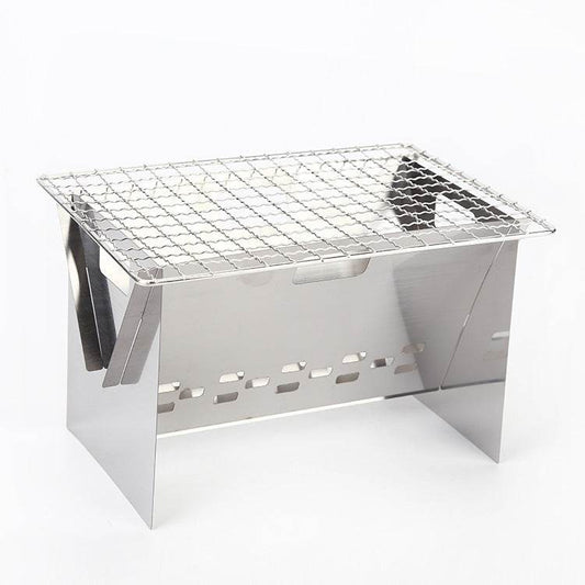 Stainless Steel Flat Card Barbecue Grill Camping Mini - Mubimart
