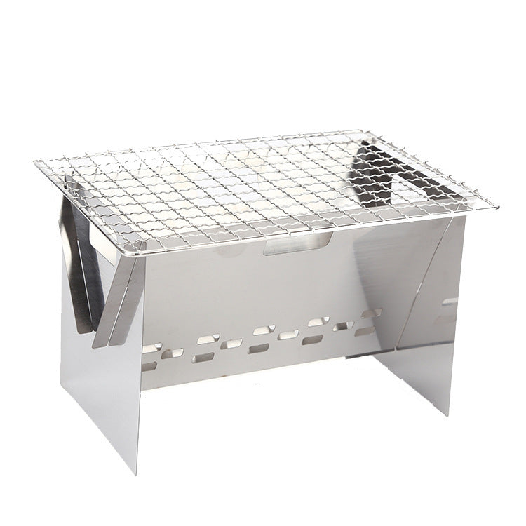 Stainless Steel Flat Card Barbecue Grill Camping Mini - Mubimart -  