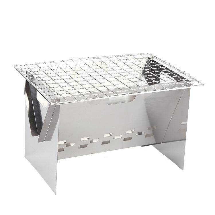 Stainless Steel Flat Card Barbecue Grill Camping Mini - Mubimart