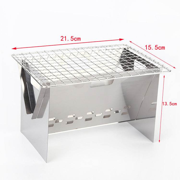 Stainless Steel Flat Card Barbecue Grill Camping Mini - Mubimart