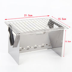 Stainless Steel Flat Card Barbecue Grill Camping Mini - Mubimart -  