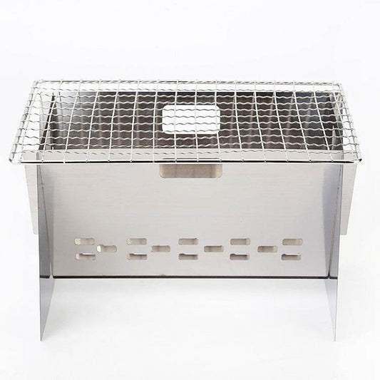 Stainless Steel Flat Card Barbecue Grill Camping Mini - Mubimart