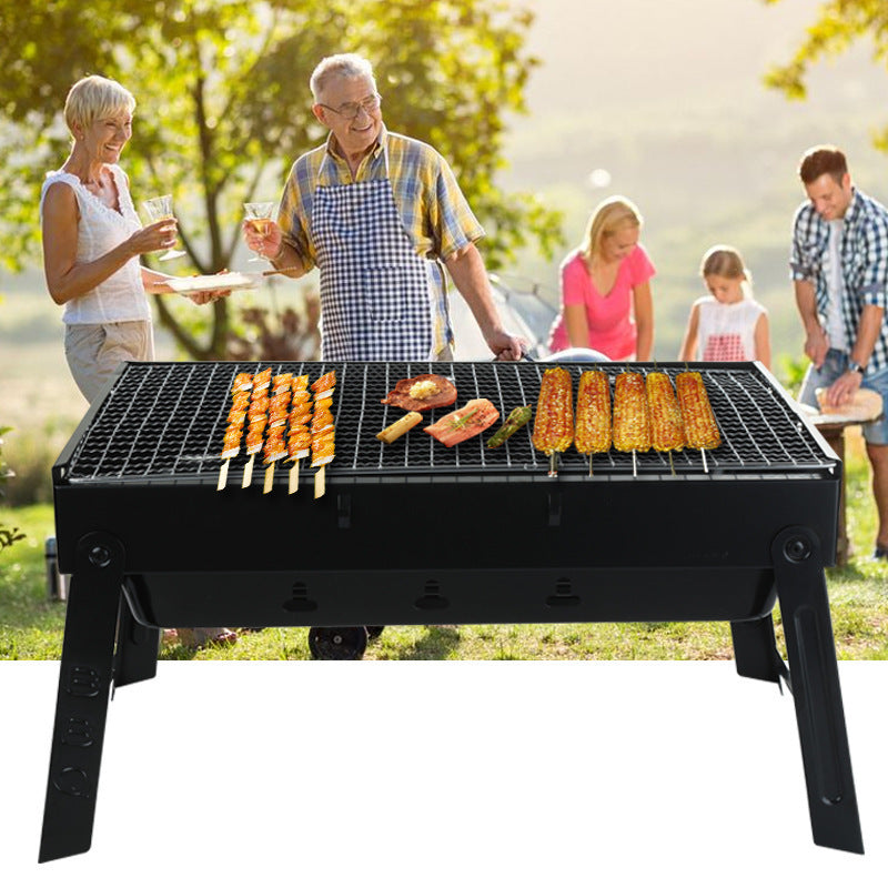 Stainless Steel Folding Barbecue Grill Charcoal Grill Korean Skewers Grill - Mubimart -  