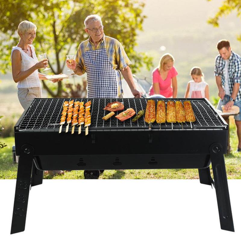 Stainless Steel Folding Barbecue Grill Charcoal Grill Korean Skewers Grill - Mubimart