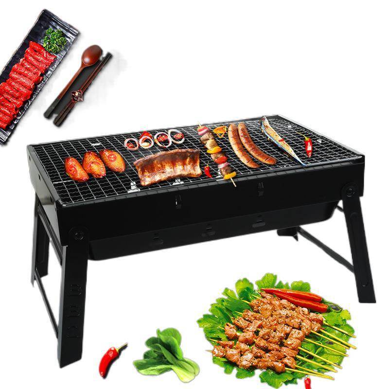 Stainless Steel Folding Barbecue Grill Charcoal Grill Korean Skewers Grill - Mubimart