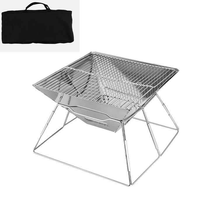 Stainless Steel Folding Portable Barbecue Grill - Mubimart -  