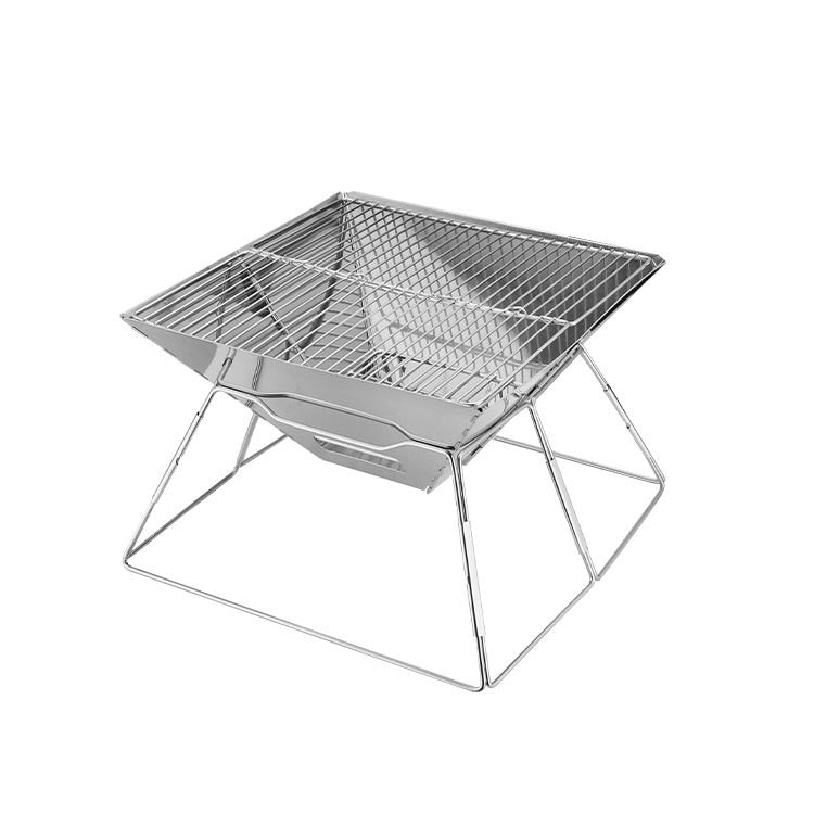 Stainless Steel Folding Portable Barbecue Grill - Mubimart -  