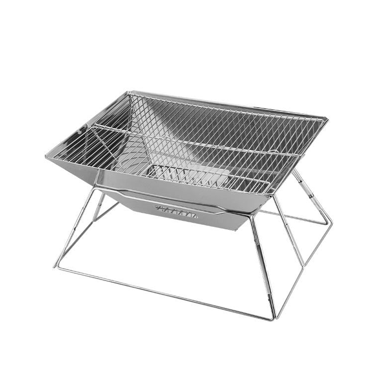 Stainless Steel Folding Portable Barbecue Grill - Mubimart -  