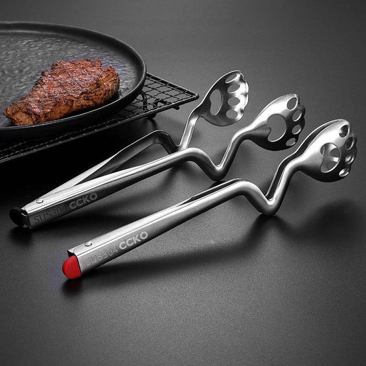 Stainless Steel Food Tongs Bread Barbecue Steak With Vegetables - Mubimart