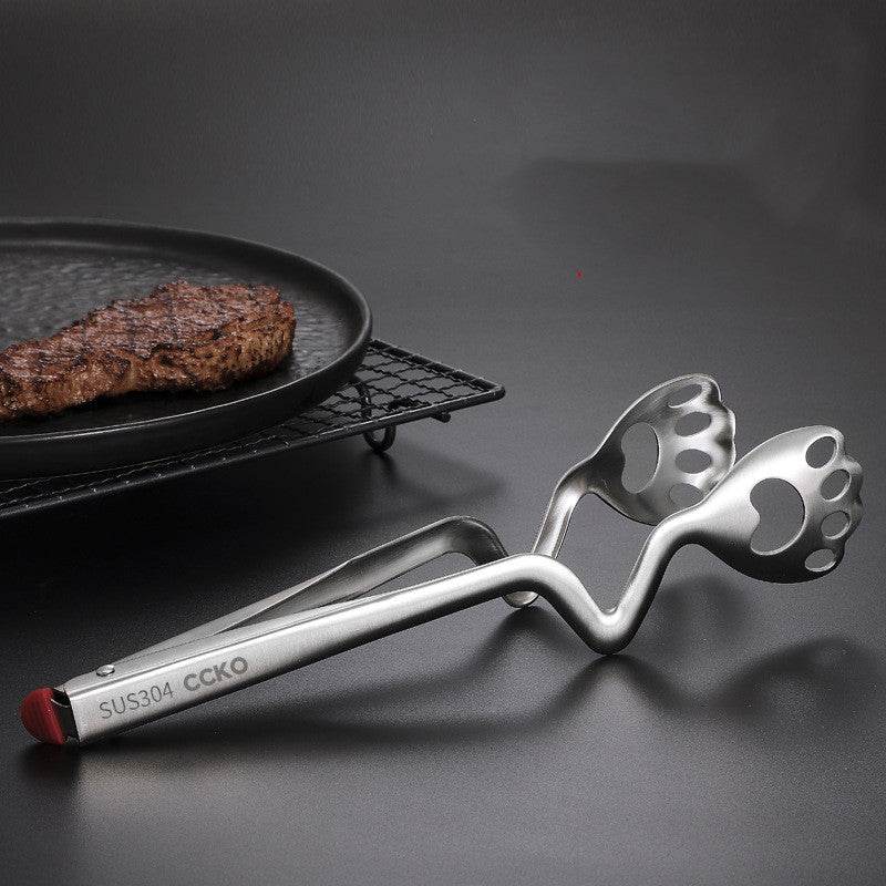 Stainless Steel Food Tongs Bread Barbecue Steak With Vegetables - Mubimart