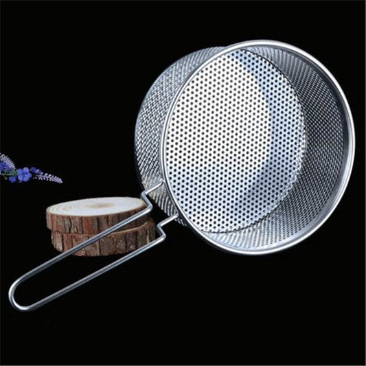 Stainless Steel Fryer Frying Basket Punching Colander Strainer Spoon - Mubimart