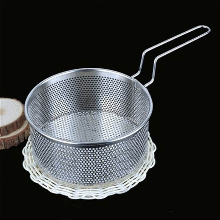 Stainless Steel Fryer Frying Basket Punching Colander Strainer Spoon - Mubimart