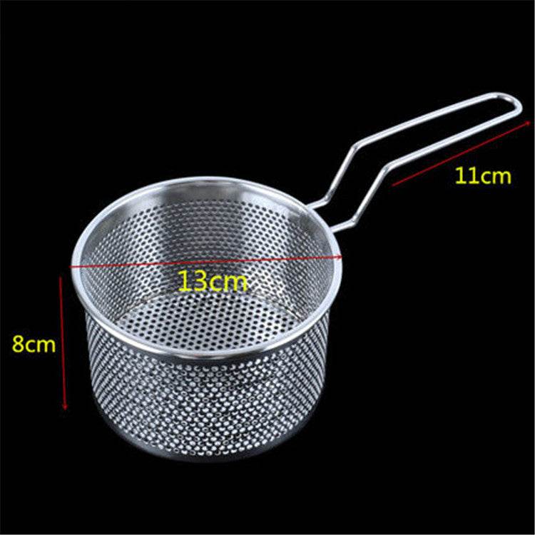 Stainless Steel Fryer Frying Basket Punching Colander Strainer Spoon - Mubimart