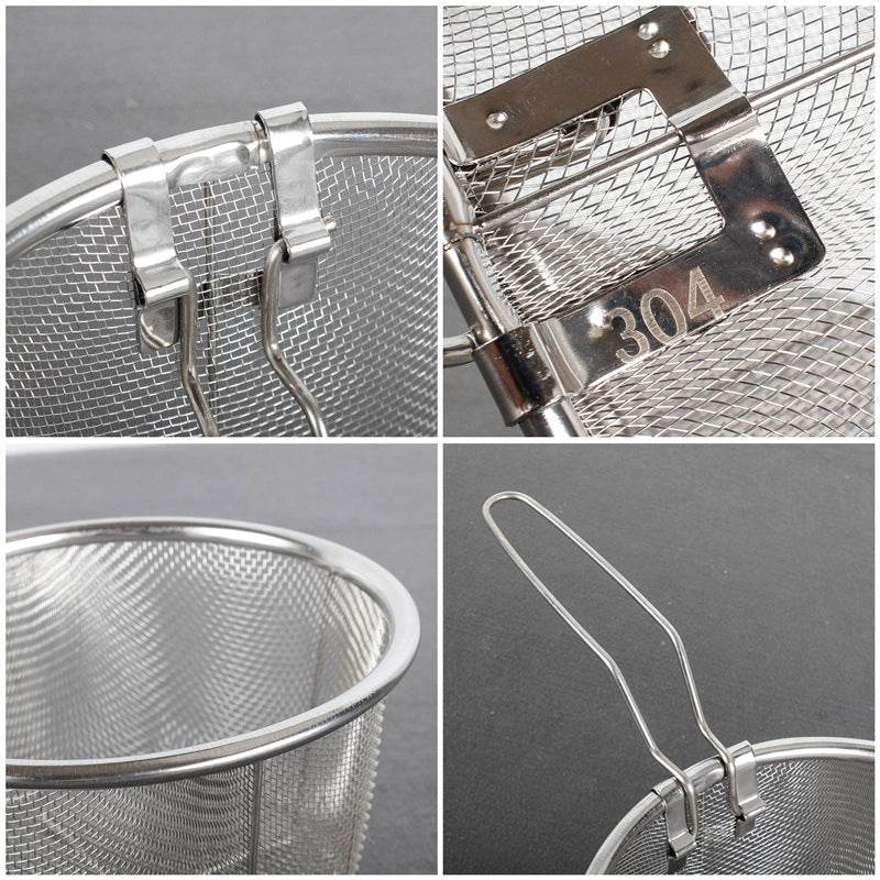 Stainless Steel Frying Basket Colander Strainer - Mubimart