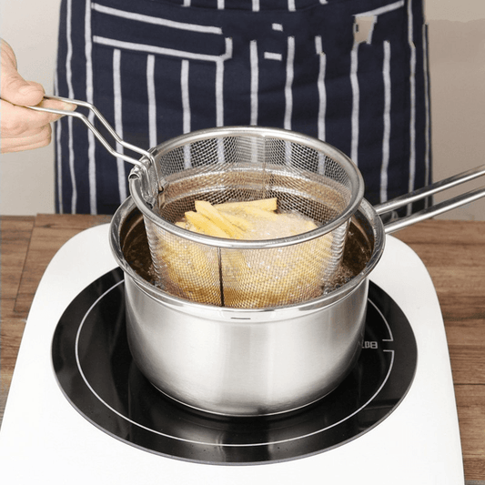Stainless Steel Frying Basket Colander Strainer - Mubimart