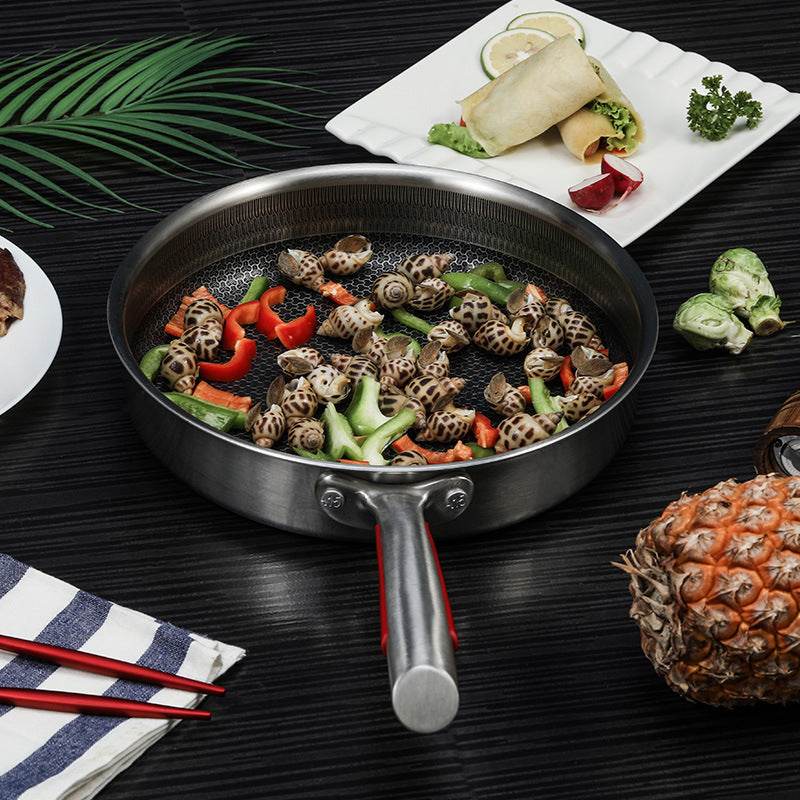 Stainless Steel Full Pattern Frying Egg Fried Steak Pan - Mubimart