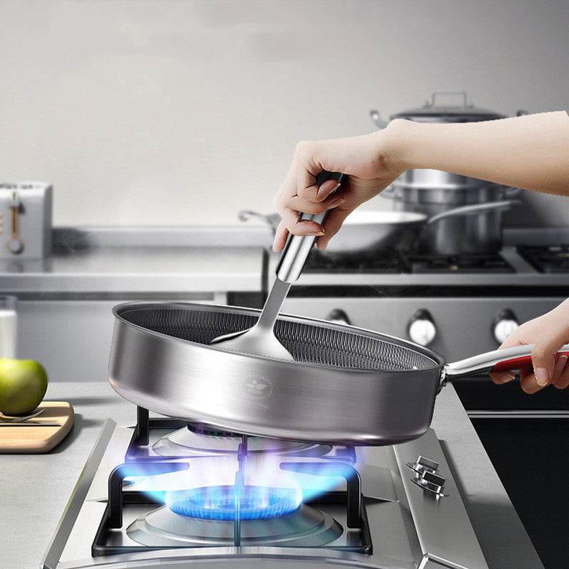 Stainless Steel Honeycomb Pan Cooking Skillet Steak Pan Saucepan - Mubimart