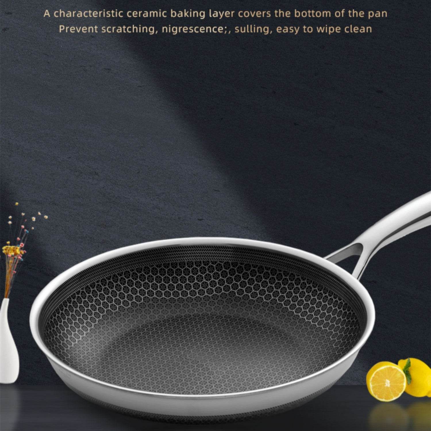 Stainless Steel Household Steak Omelet Pancake Pan - Mubimart
