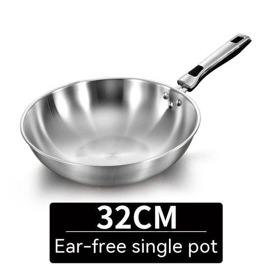 Stainless Steel Household Uncoated Frying Pan - Mubimart