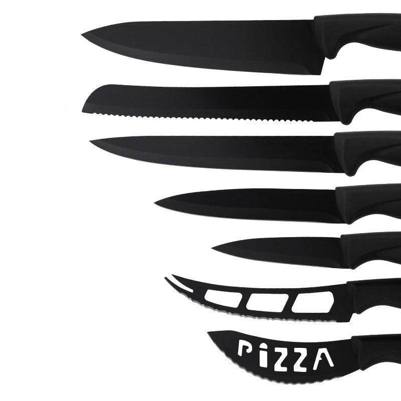 Stainless Steel Knife Set Kitchen Household Slicing Knife Chef's Knife Bread Knife Cheese Knife Scissors Pizza Knife Steak Knife - Mubimart