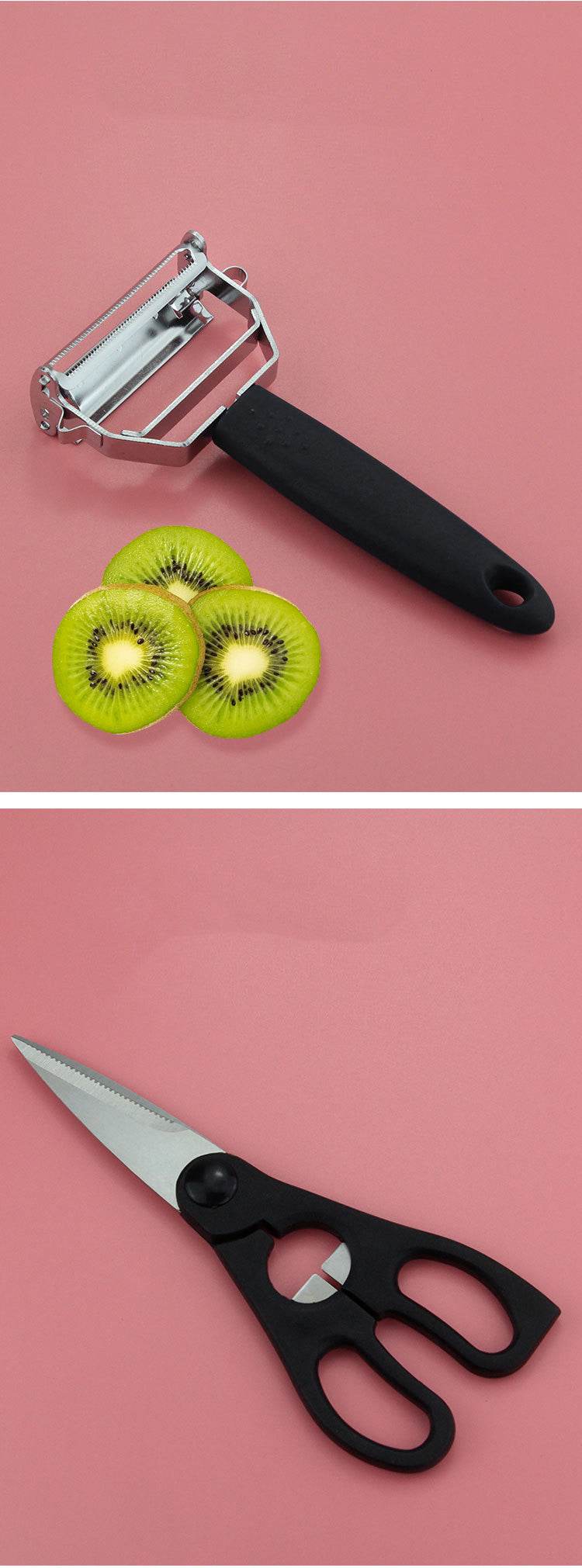 Stainless Steel Knife Set Kitchen Household Slicing Knife Chef's Knife Bread Knife Cheese Knife Scissors Pizza Knife Steak Knife - Mubimart