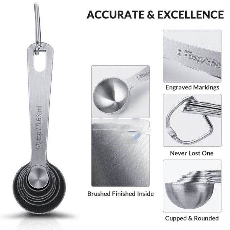 Stainless Steel Measuring Cup and Measuring Spoon 14-piece Set - Mubimart