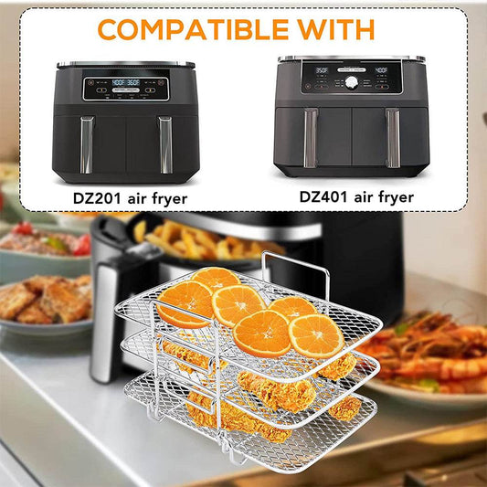 Stainless Steel Multi-layer Rectangular Stackable Dehydrator Air Fryer - Mubimart