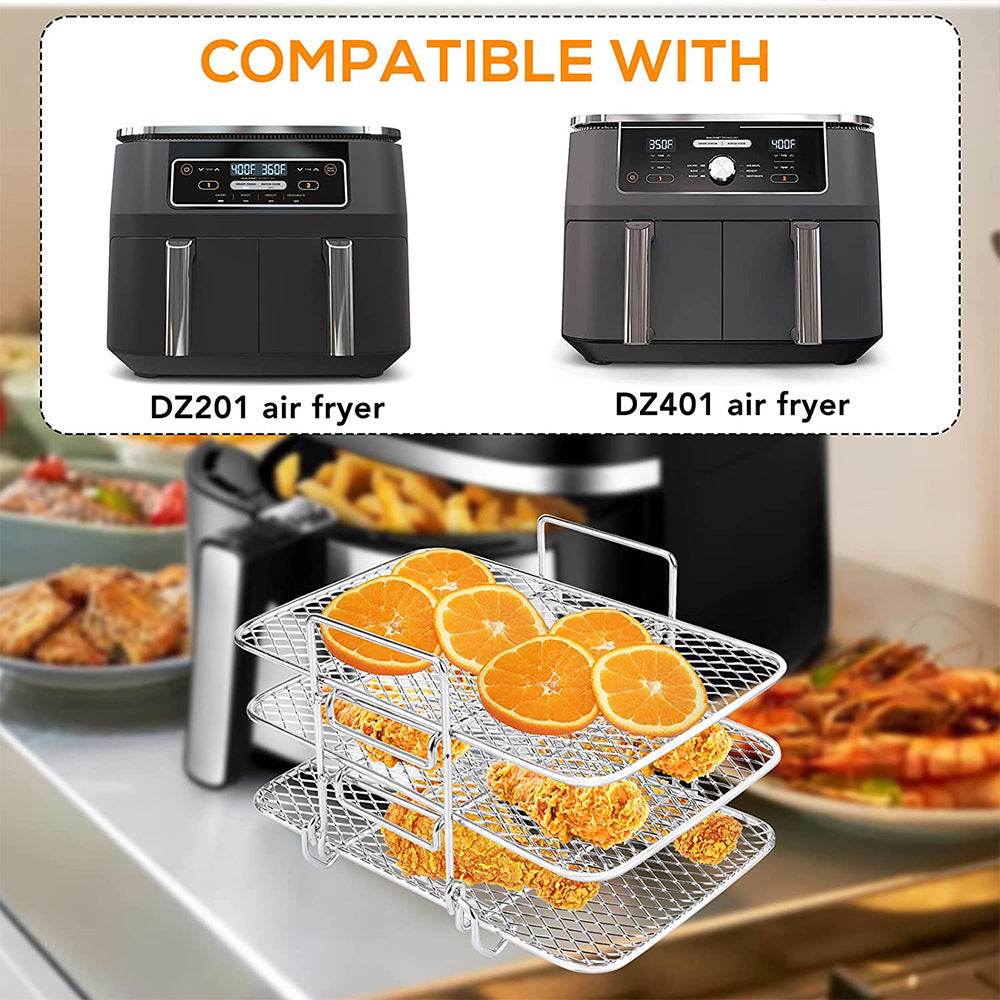 Stainless Steel Multi-layer Rectangular Stackable Dehydrator Air Fryer - Mubimart