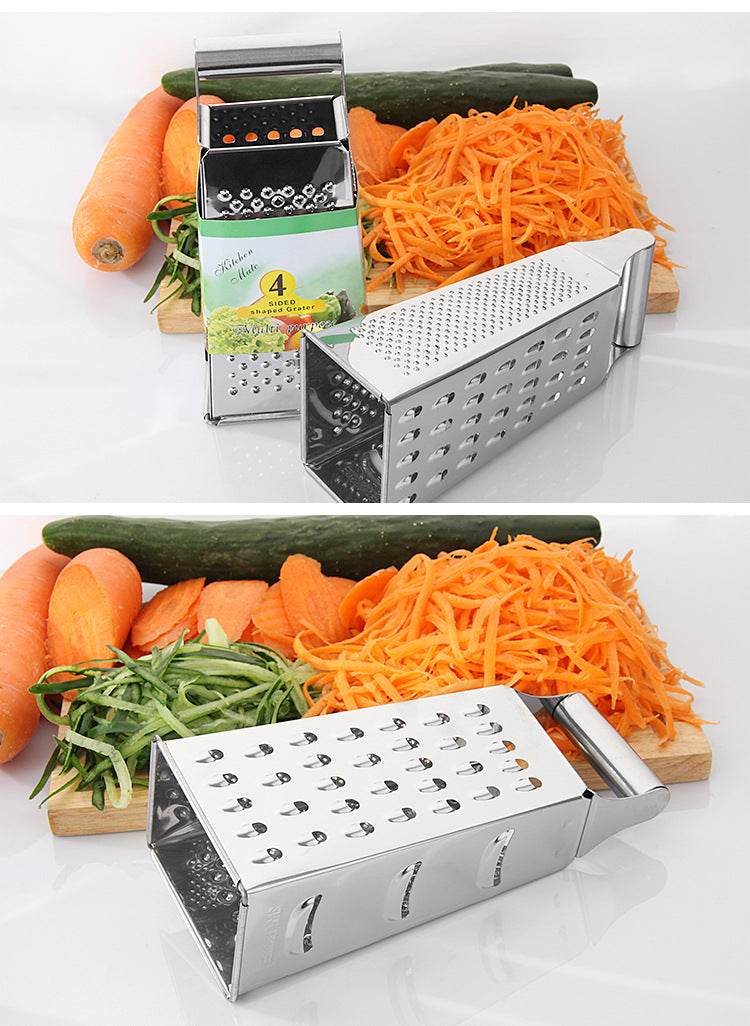 Stainless Steel Multifunctional Four-Sided Grater - Mubimart