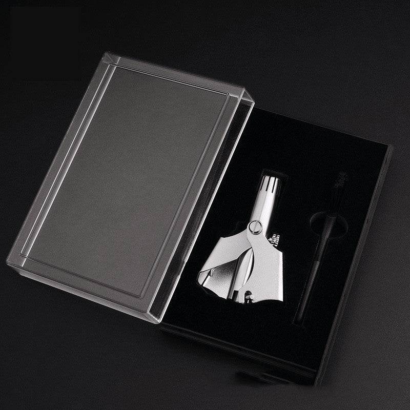 Stainless Steel Nose Hair Trimmer Men's Manual Scissors To Remove Nose Hair Shaving Cleaner - Mubimart