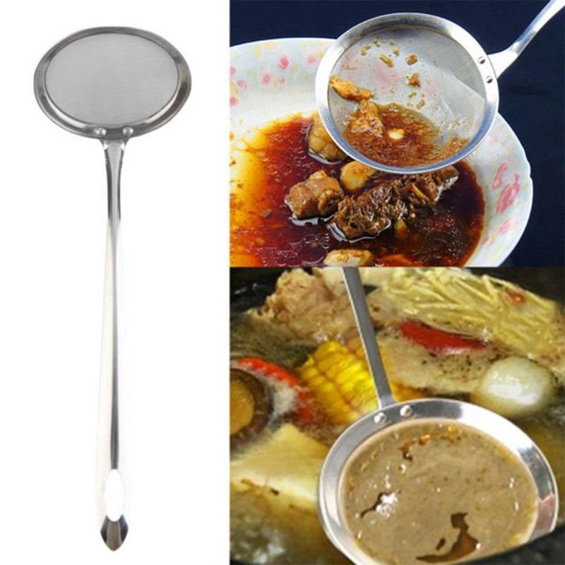Stainless Steel Oil Scoop Hot Pot Soup Colander Small Colander - Mubimart