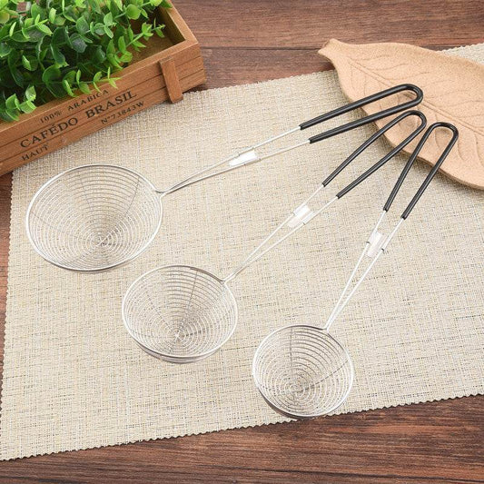 Stainless Steel Pearl Milk Tea Colander Hot Pot Colander Silicone Small Wire Drain - Mubimart