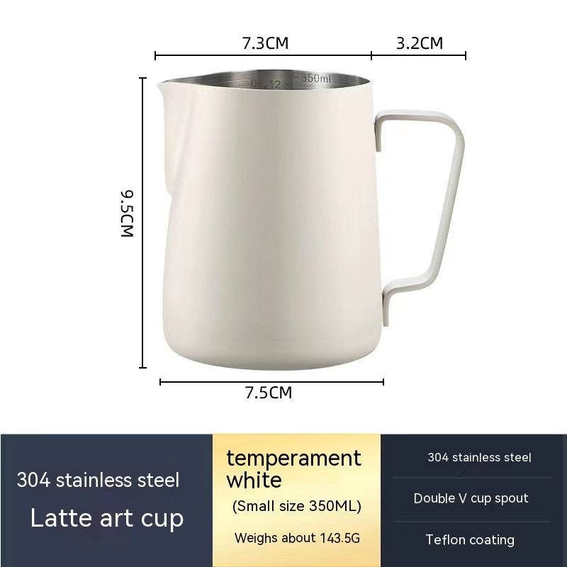 Stainless Steel Pitcher Pointed Thickened Frothing Pitcher Household Milk Cylinder - Mubimart