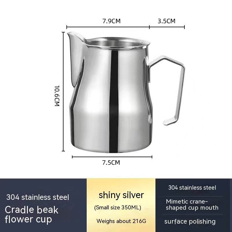 Stainless Steel Pitcher Pointed Thickened Frothing Pitcher Household Milk Cylinder - Mubimart